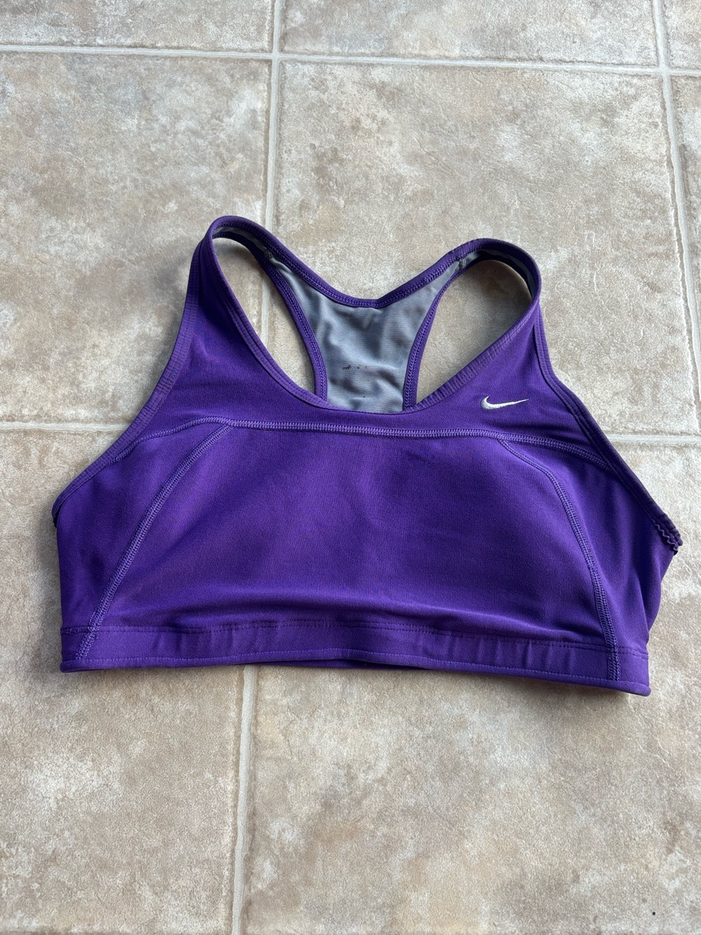 Nike Purple Racerback Sports Bra with Gray Lining